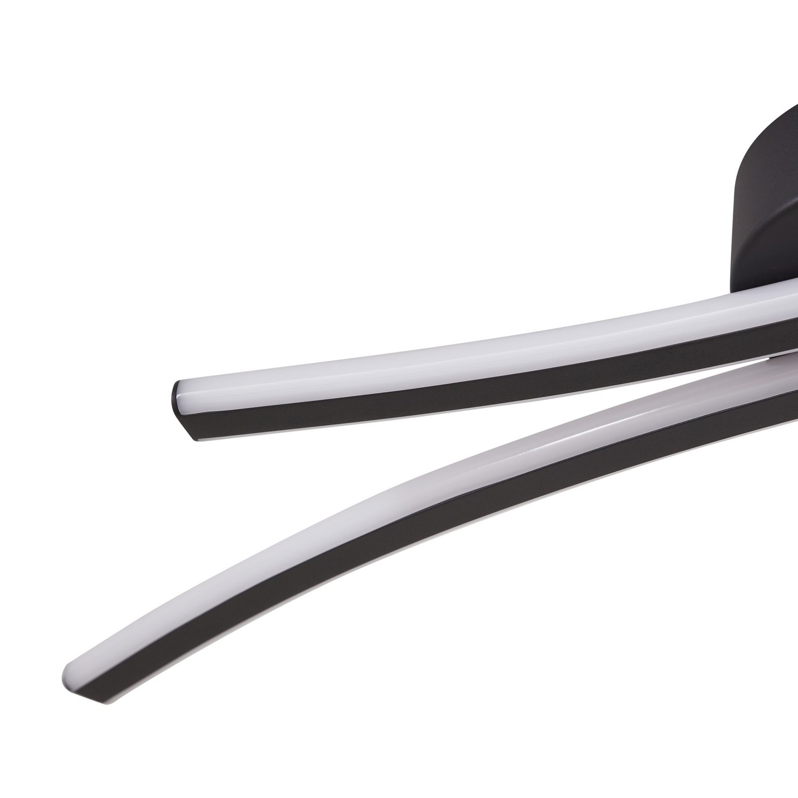 Lindby LED-Deckenleuchte Ravion, 90 cm, schwarz, 3.000 K