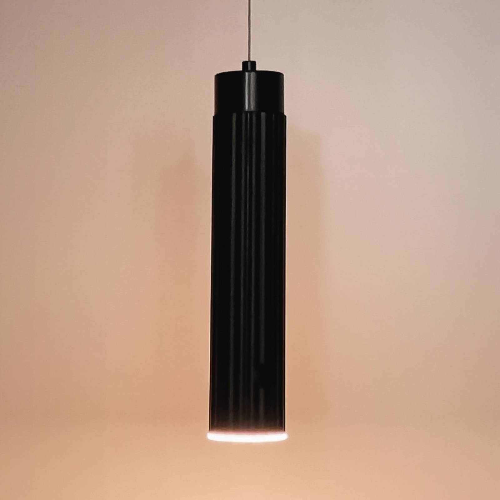 LED-pendellampe med batteri, Hang, sort, plast, dæmpbar