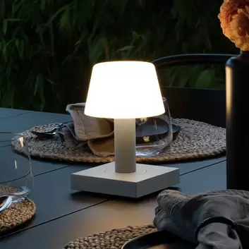 LED-Tischleuchte Positano für außen, weiß