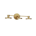 LED-vegglampe Issa, gullfarget, 52 cm, 3 lyskilder, metall, IP44