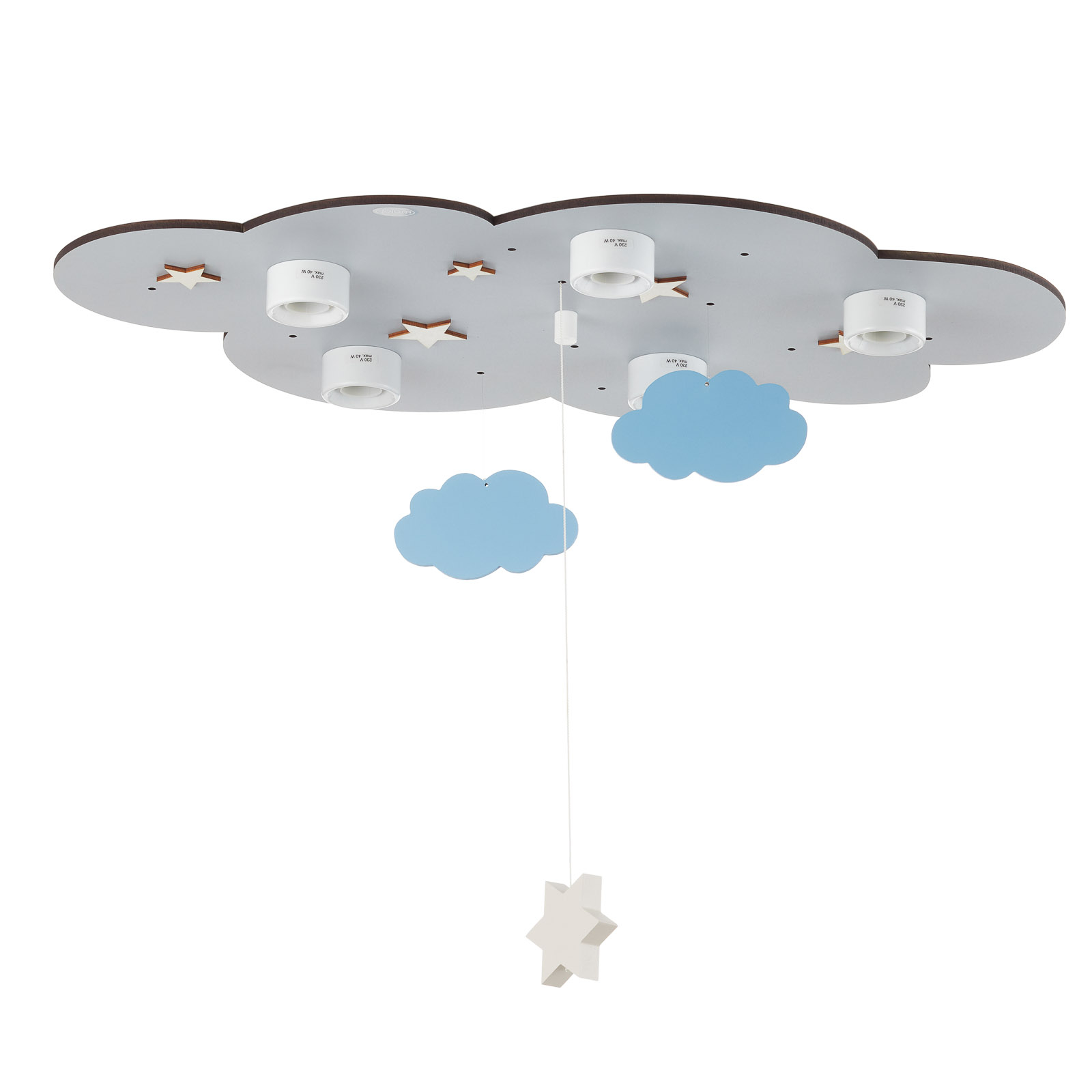 Plafoniera Nuvola, 5 luci, pendenti, grigio