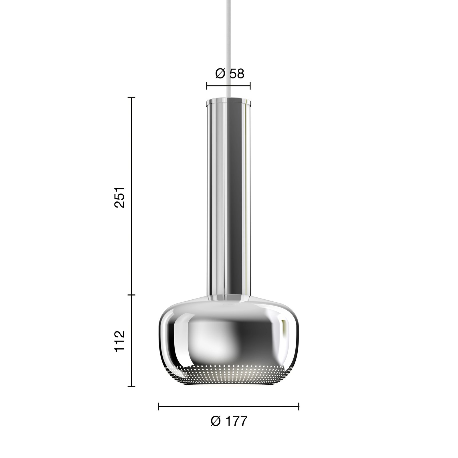 VL56 Pendelleuchte High-Gloss Chrome-Plated - Louis Poulsen