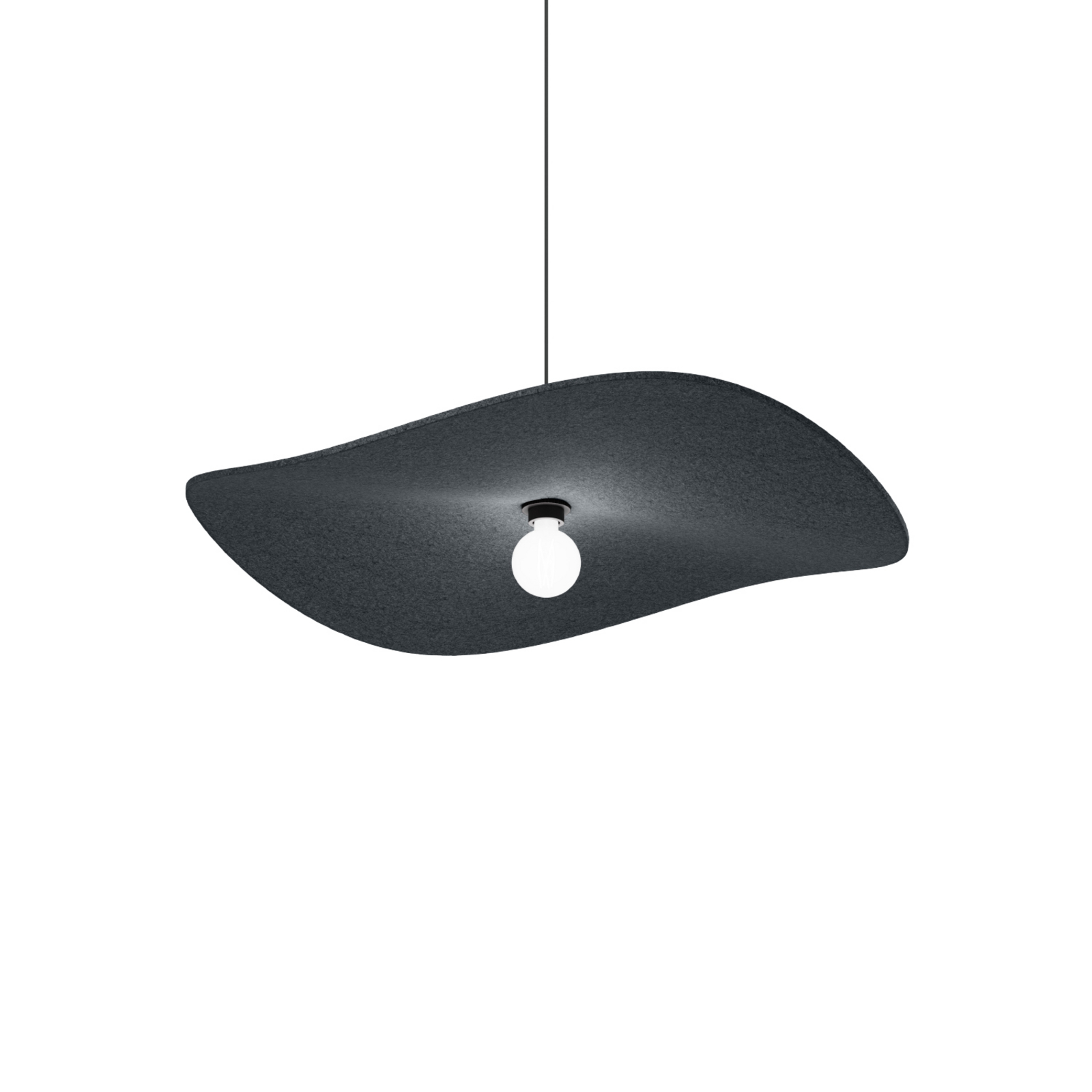 WEVER & DUCRÉ Candeeiro suspenso Wave Soft 3.0 Feltro antracite 100 cm
