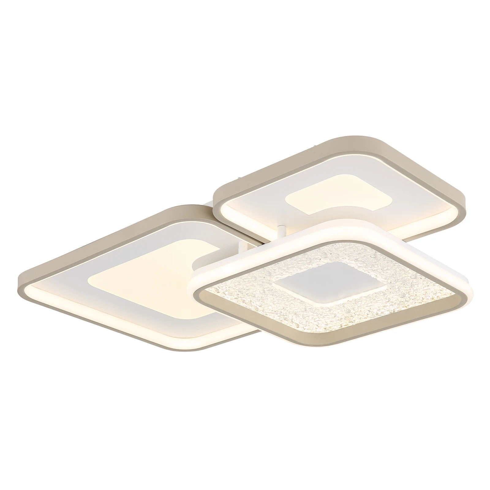 Plafoniera LED Mosaiko, lunghezza 54 cm, bianco/sabbia, metallo