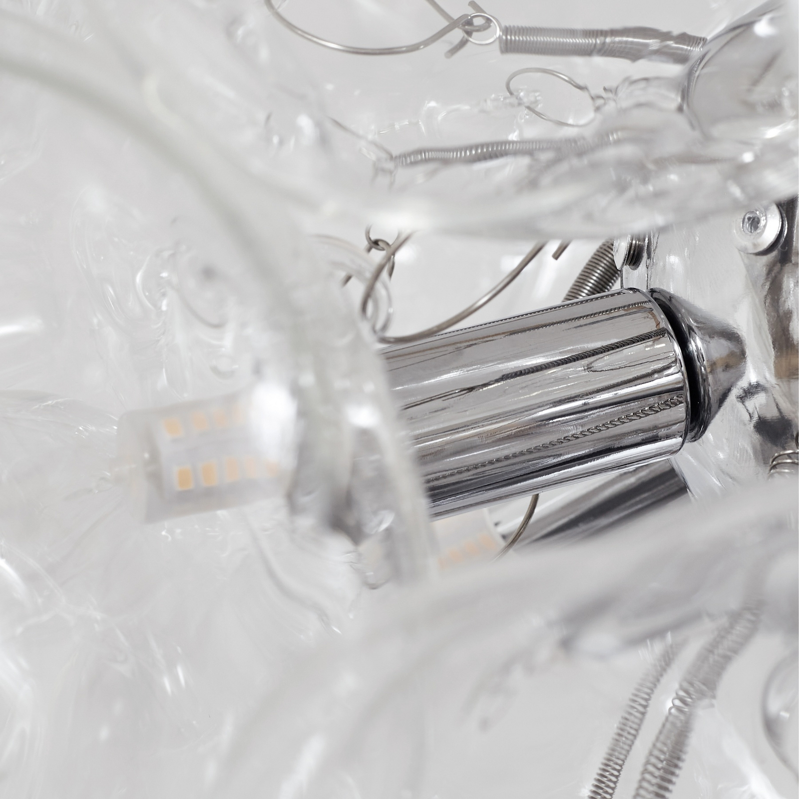 Lampada a sospensione Diborah, trasparente, Ø 43 cm, vetro, G9 - Lucande