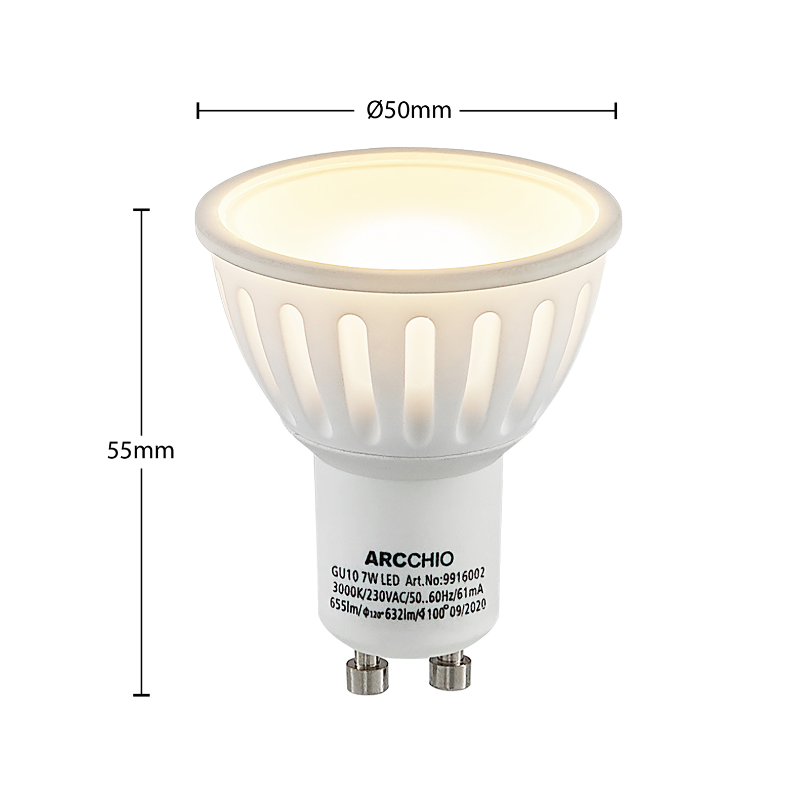 Arcchio LED-Reflektor GU10 100° 7W 3.000K