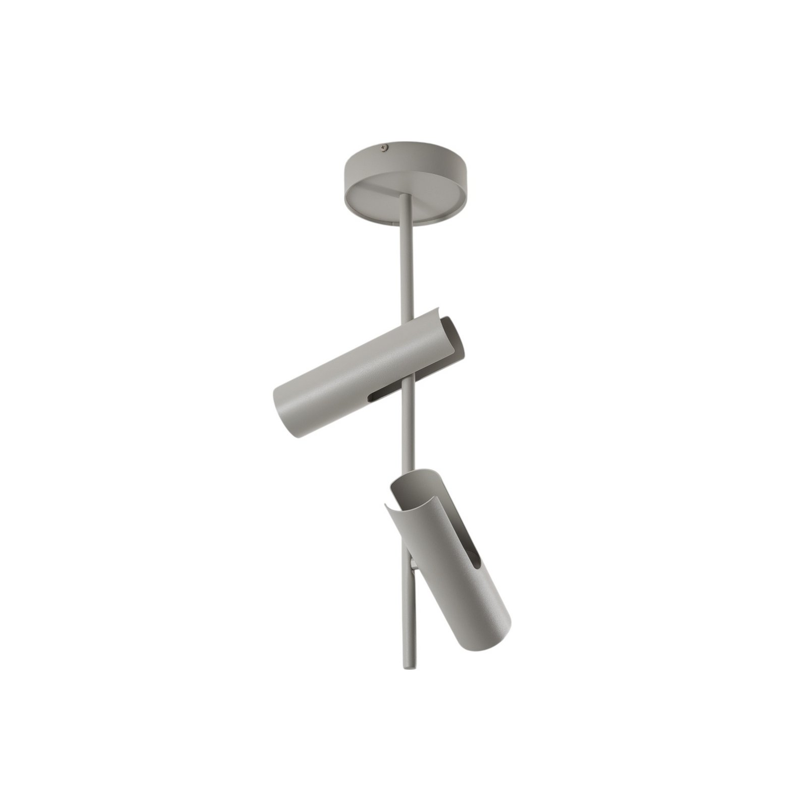 Deckenspot Leda 2, taupe, 2-flammig, Stahl, GU10, Höhe 55 cm