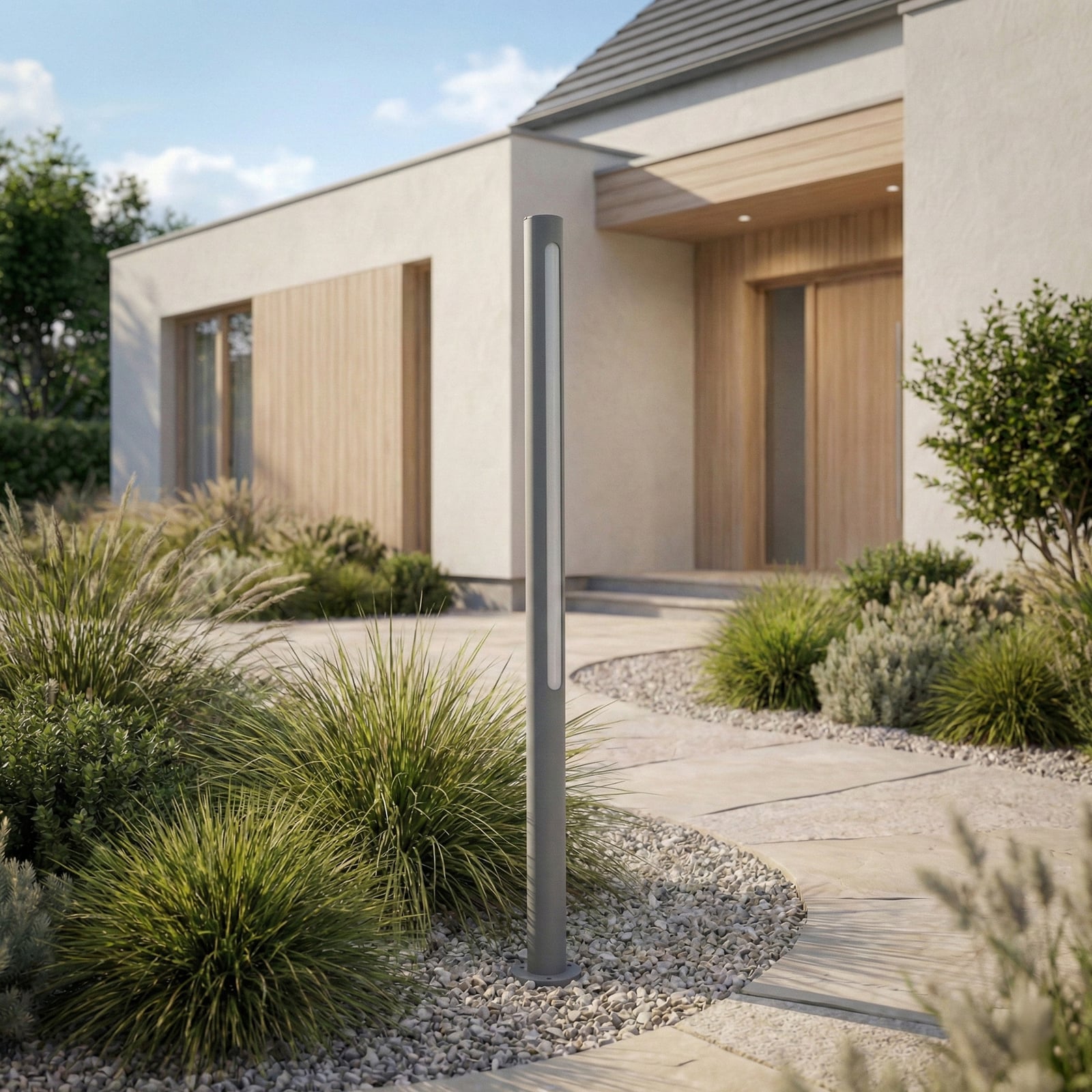 Liravel LED-Wegeleuchte, anthrazit, Höhe 90 cm, IP65 - Lindby