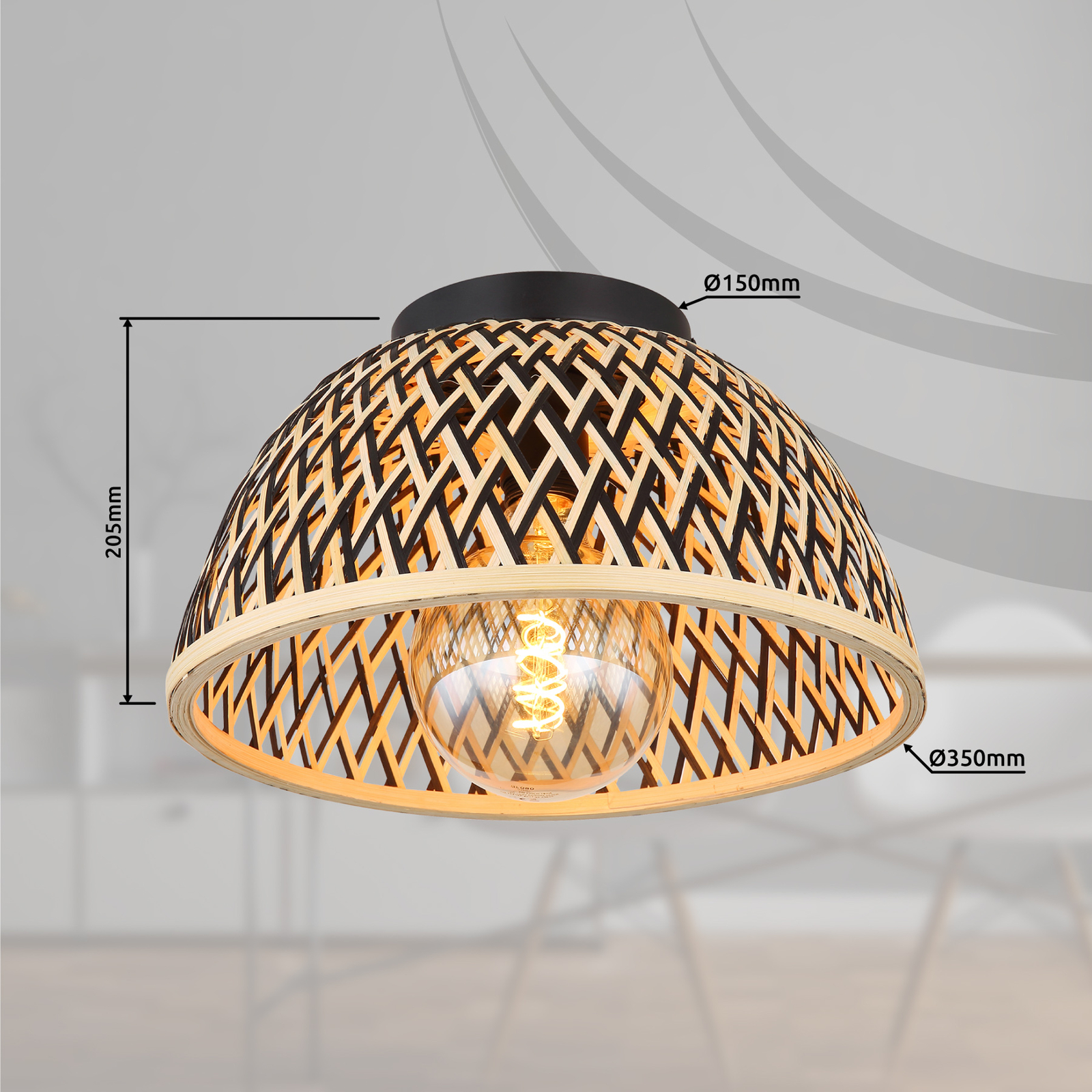 Colly ceiling light lampshade Bamboo wickerwork Ø 35cm