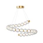 Maytoni LED-hänglampa Amulet, Ø 80 cm, klar / guld, glas