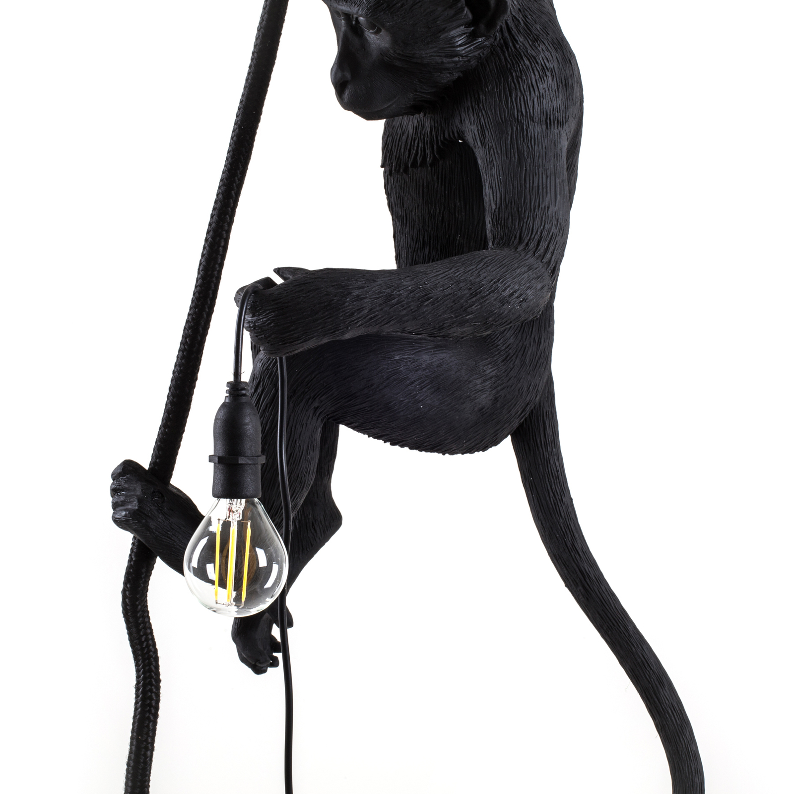 SELETTI Monkey Lamp Candeeiro suspenso LED preto