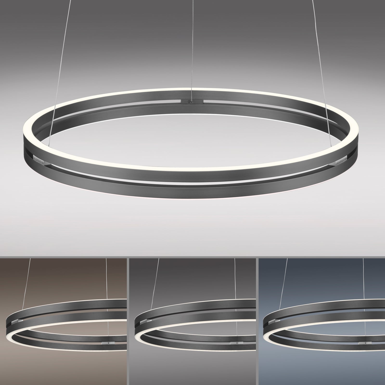 E-Loop LED-Hängeleuchte, mystic grey, Ø70cm, Alu, CCT - PURE E-Loop LED-Hängeleuchte, mystic grey, Ø70cm, Alu, CCT - PURE