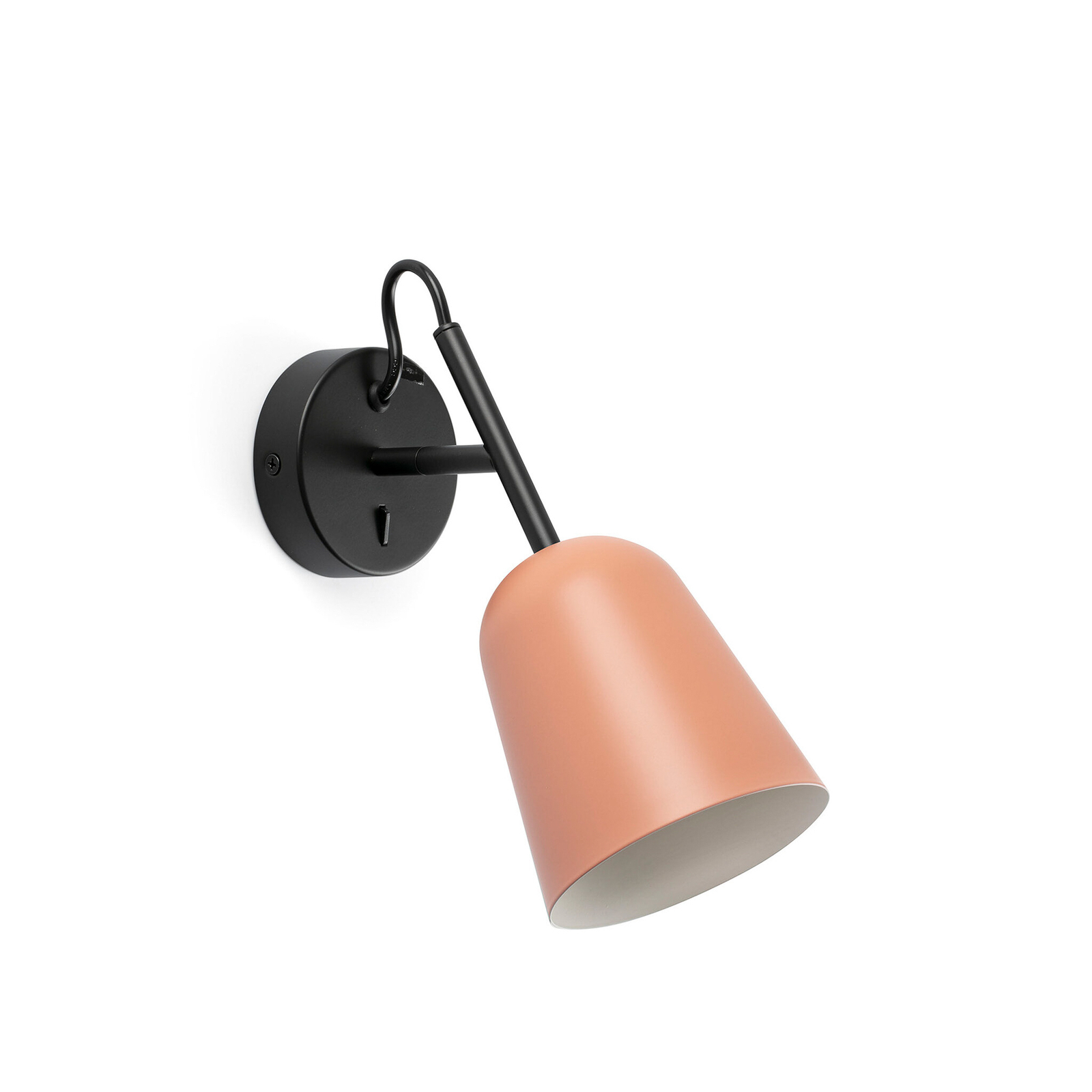 Studio vegglampe, rosa/svart, stål, Ø 11 cm