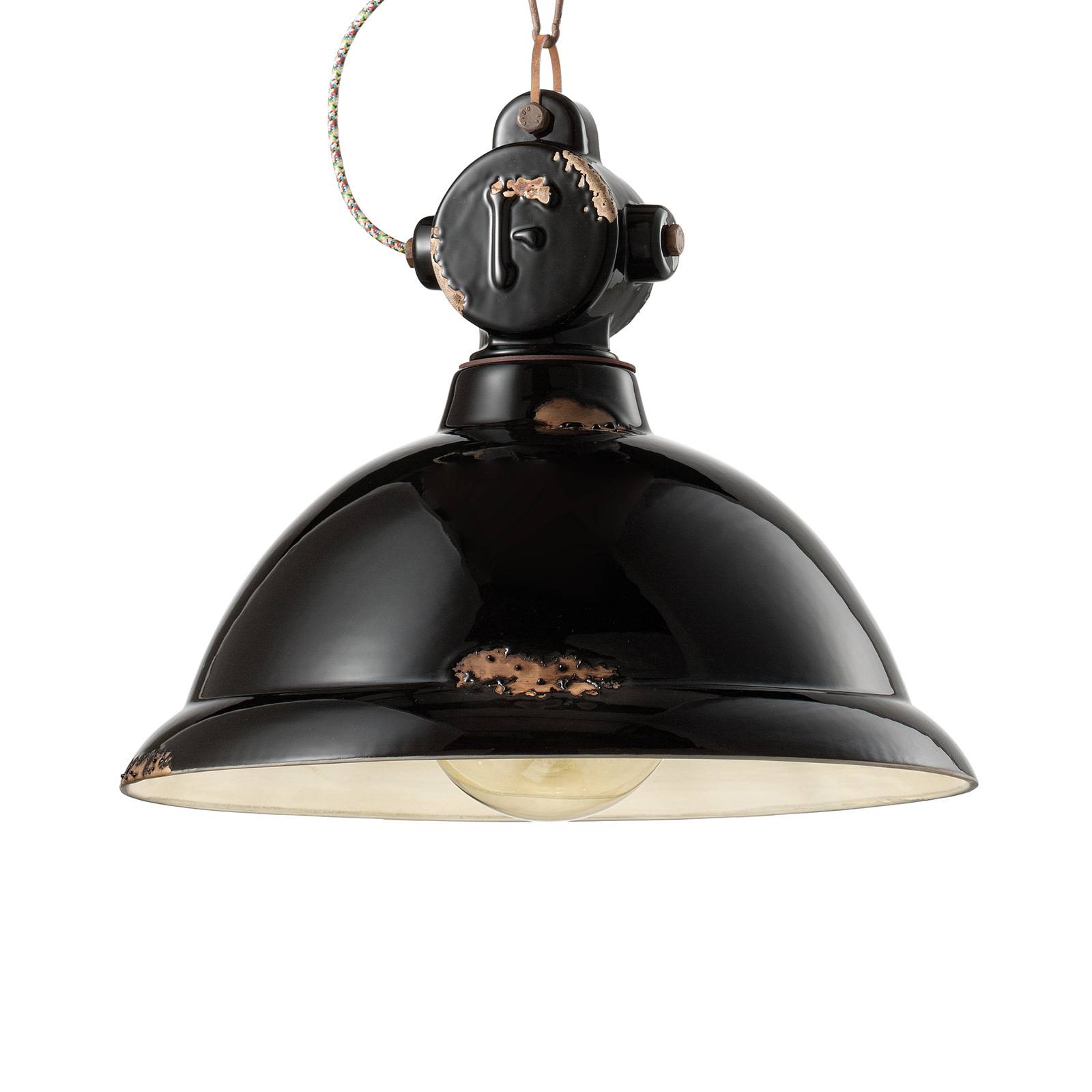 Ferroluce Lampa wisząca C1710 z ceramiki czarna