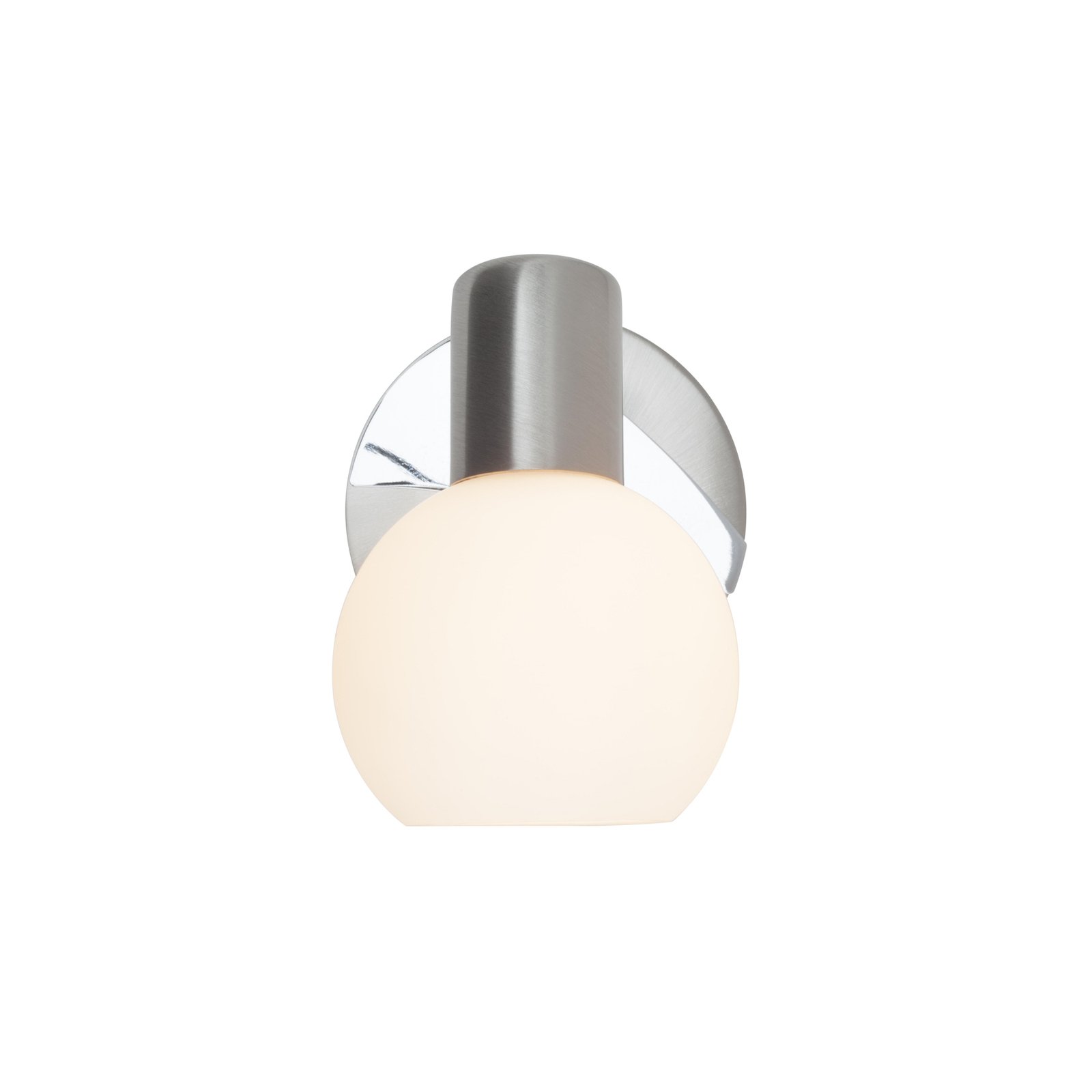 Tiara veggspotlight, jern/hvit, Ø 11 cm, metall/glass