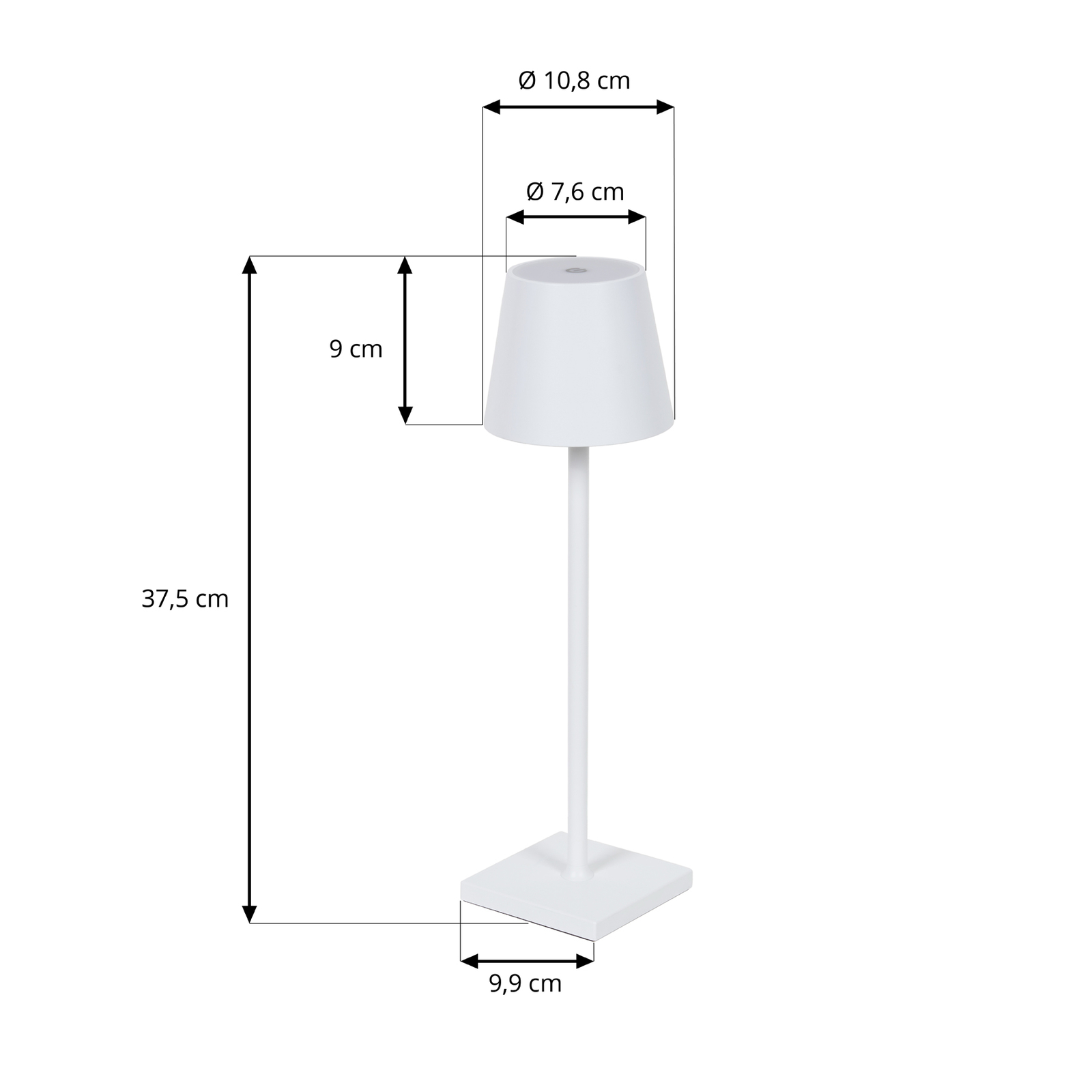 Lindby Janea stolová LED lampa s batériou, biela