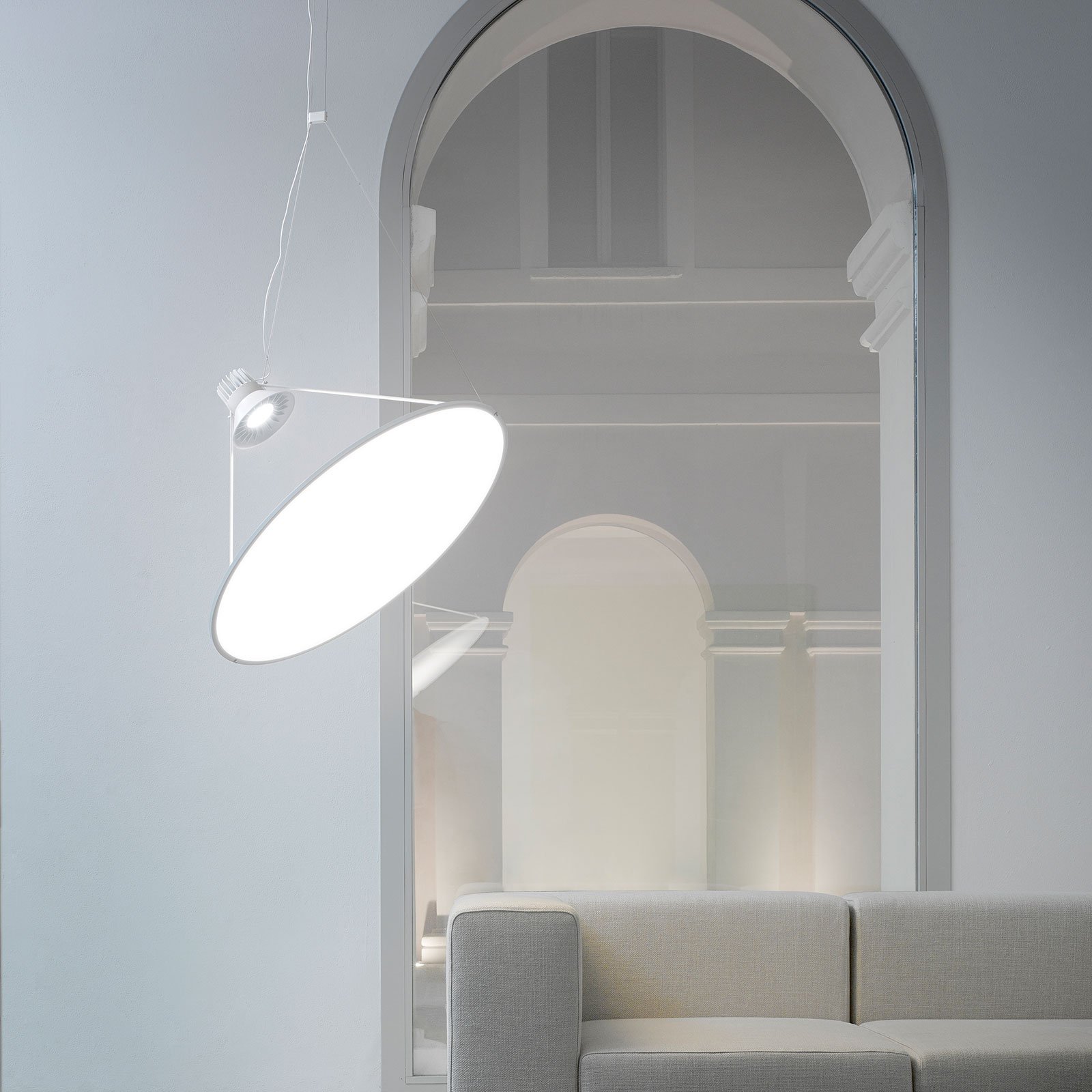 Luceplan Amisol lampa wisząca LED Ø 75cm opal biały