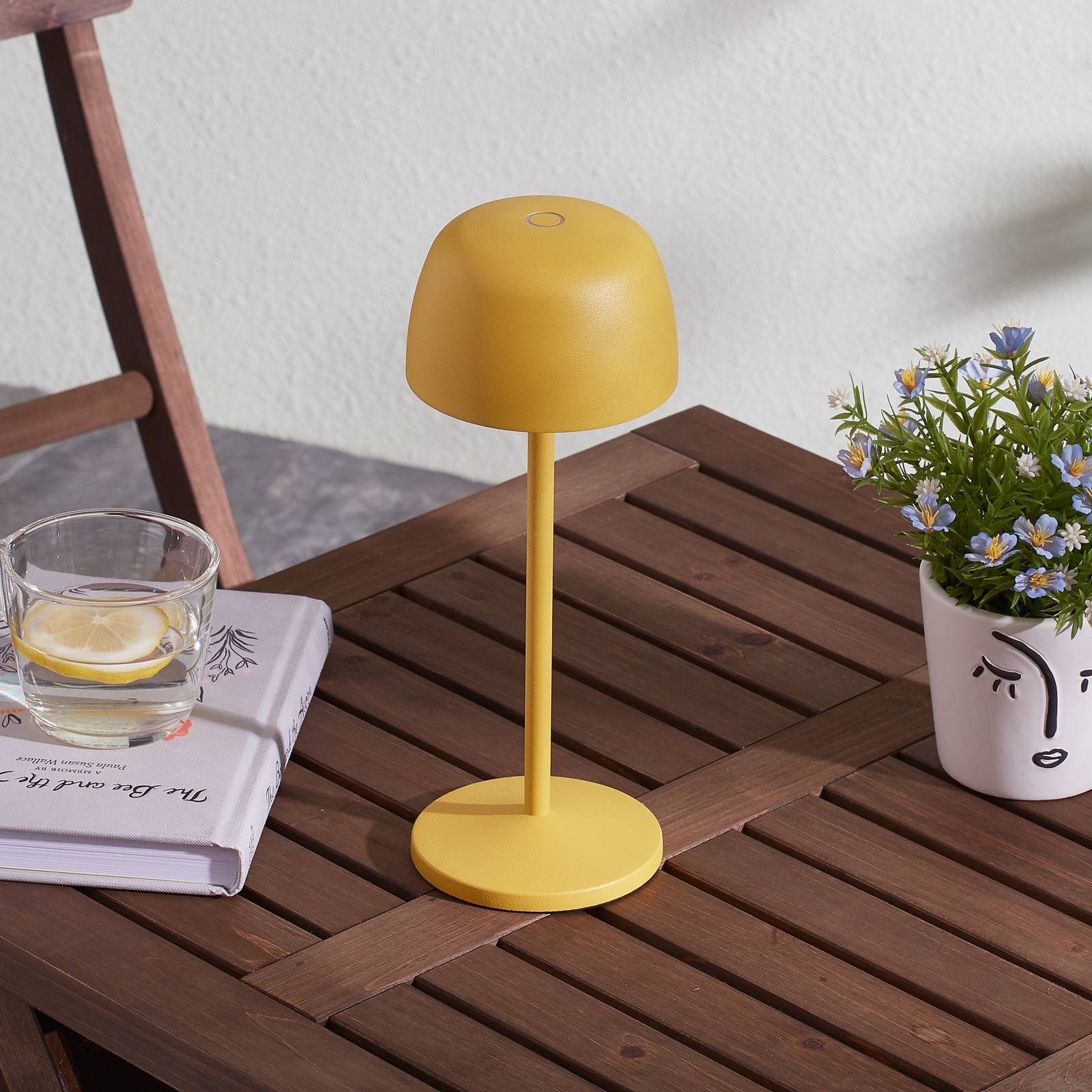 Lindby lampe de table LED rechargeable Arietty, jaune