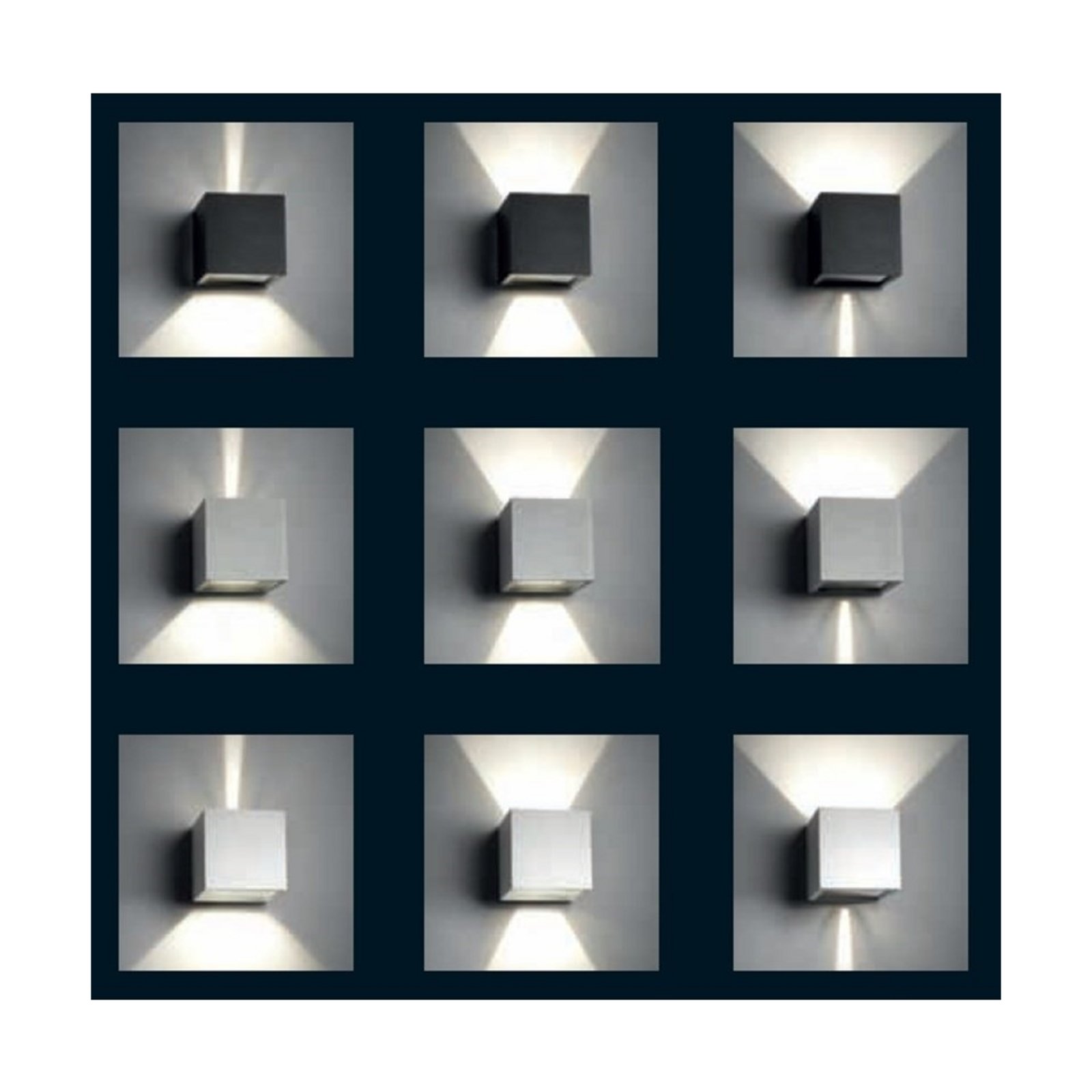 Cube LED Aplica de Exterior 3000K Up/Down Black - LIGHT-POINT