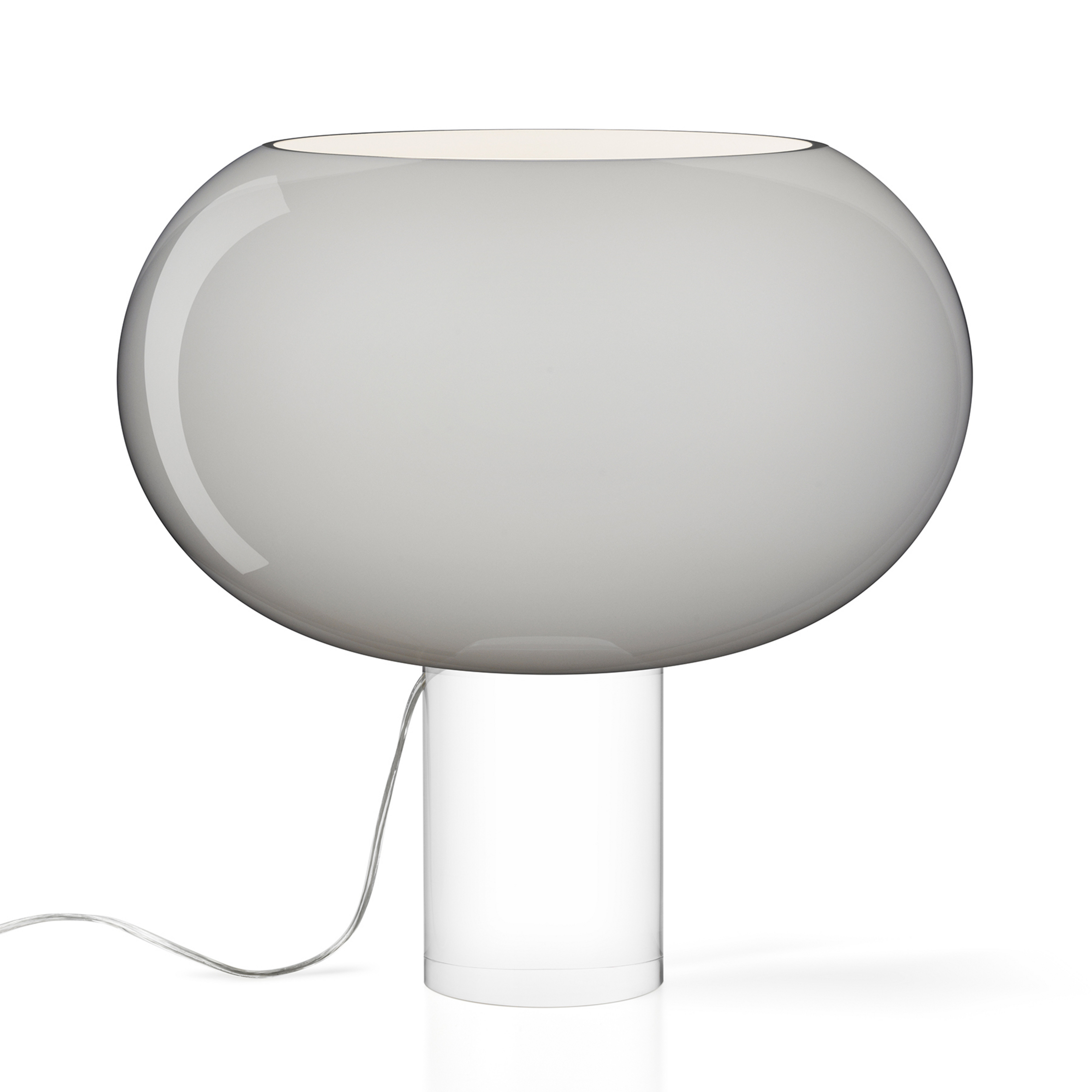 Foscarini Tischleuchte Buds 2, grau, Glas, Kunststoff, E27