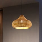 Lucande buiten hanglamp Taniola, 1-lamp, beige, rotan