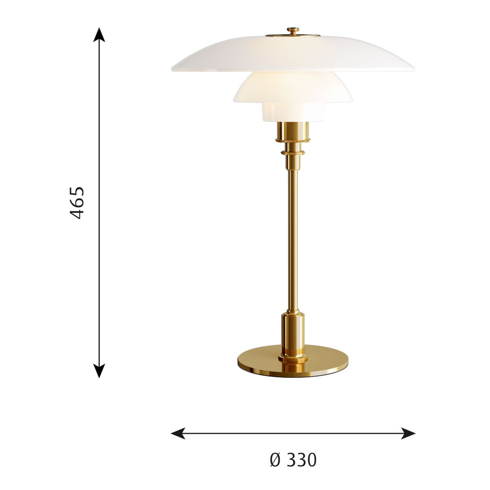 PH 3½-2½ Bordslampa Mässing - Louis Poulsen