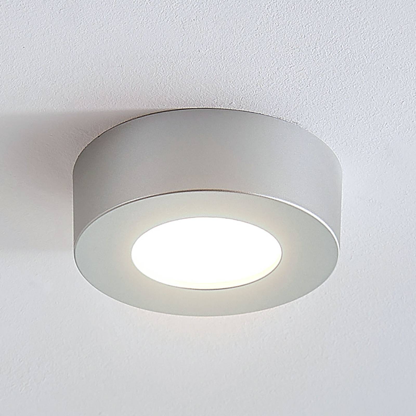 Läs mer om LED-taklampa Marlo silver 3000K rund 12,8 cm