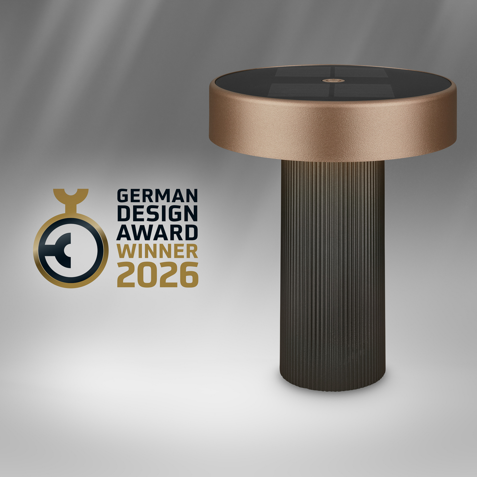 LED-batteridriven solcellsbordslampa Poga, antracit/brons, IP44