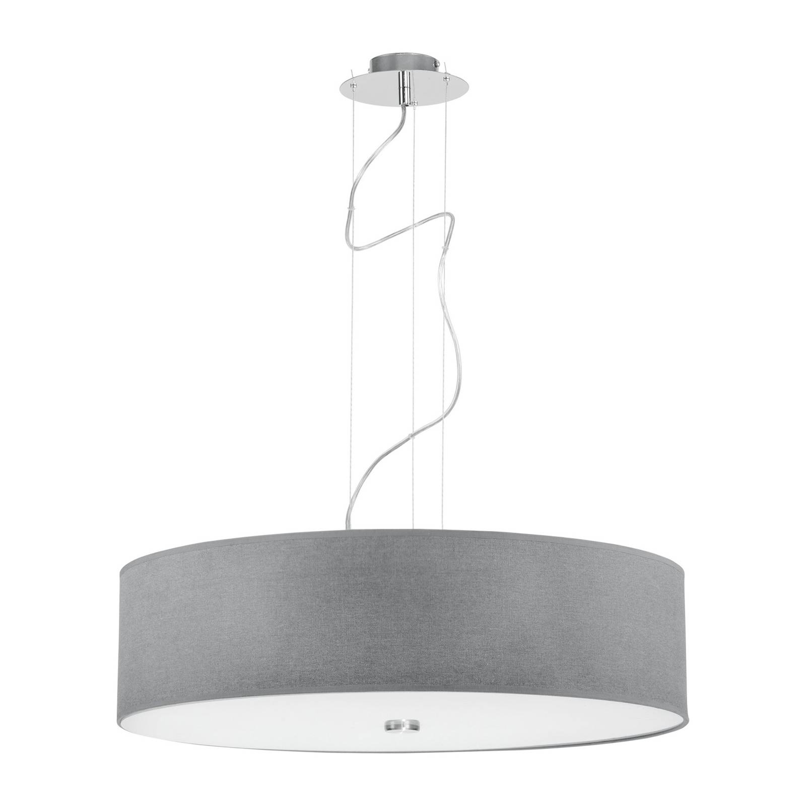 Hänglampa Viviane med textilskärm, grå