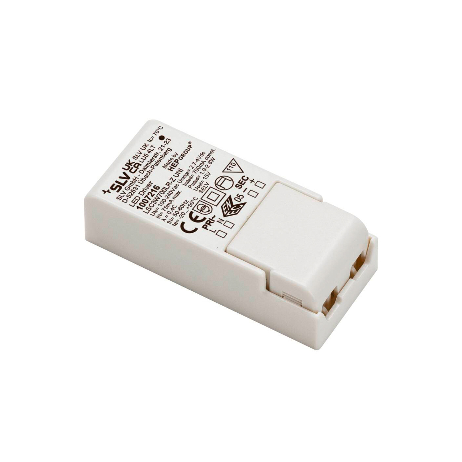 SLV LED driver 1.9 - 2.8 W, 700 mA, 2.7 - 4 V DC, dimmable