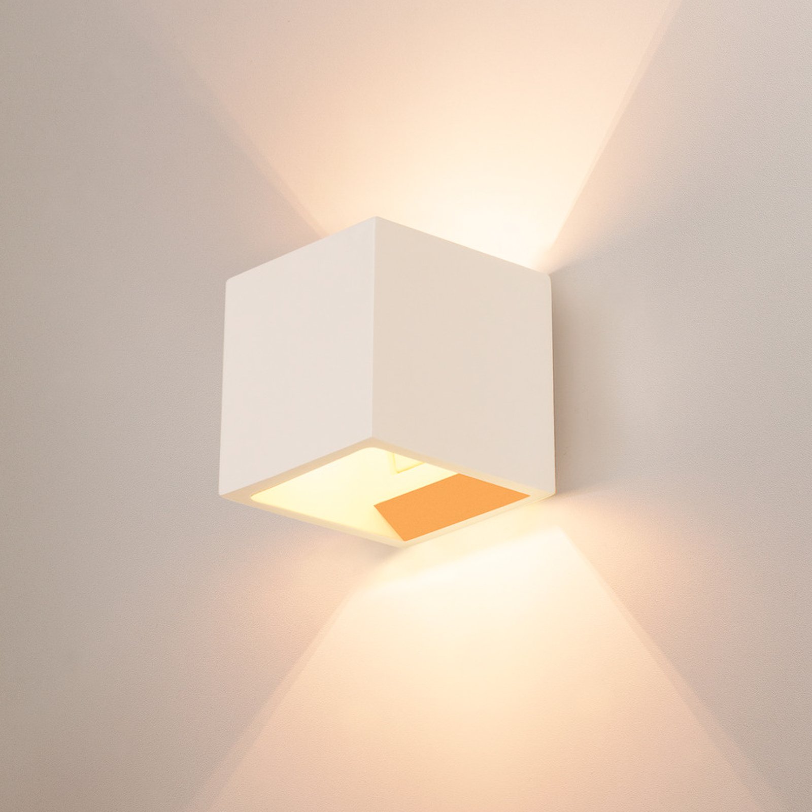 SLV zidna lampa Plastra QT14, bijela, gips, širina 11,5 cm