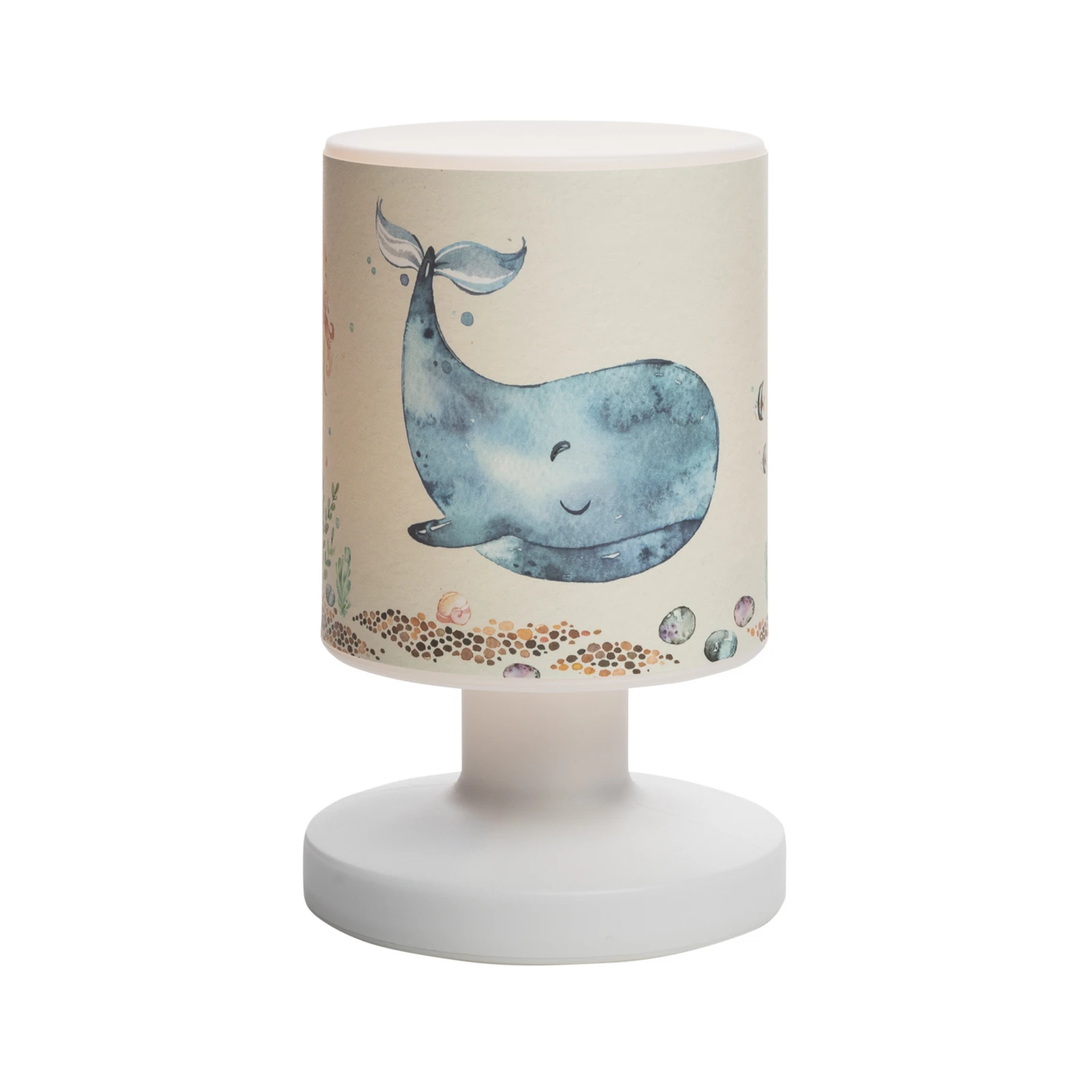 LED dobíjacia stolová lampa Paul Pottwal, biela/modrá, USB