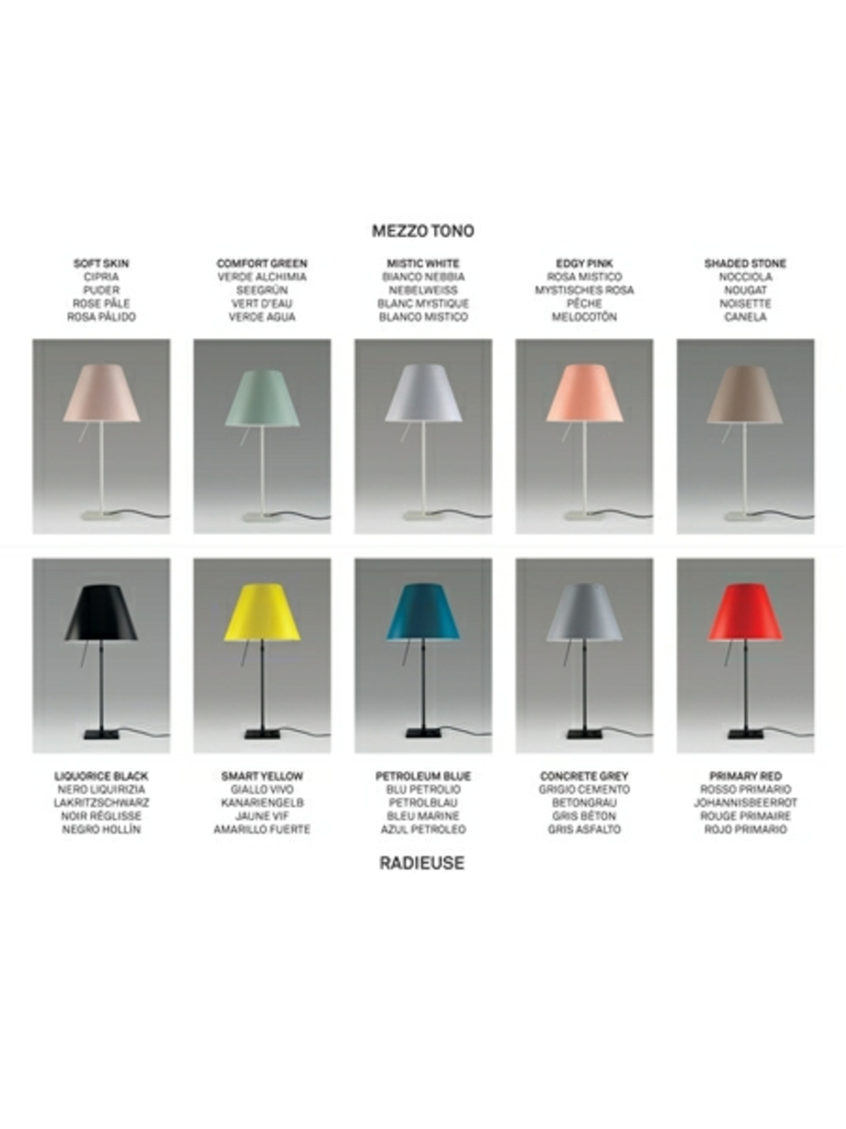 Costanza Stolní Lampa Aluminium s Comfort Green - Luceplan