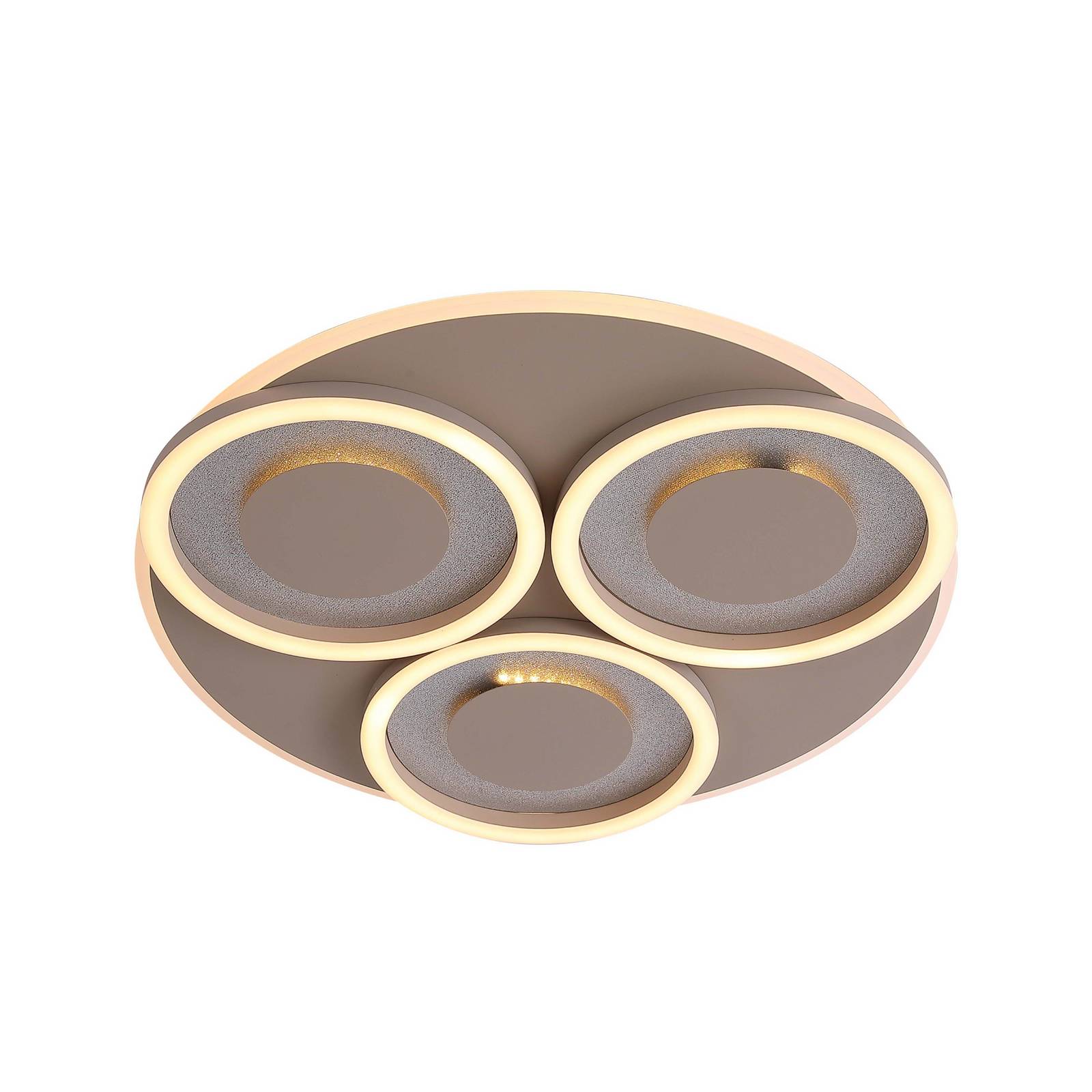 LED-Deckenleuchte Wreath Flush, sand, CCT, Eisen, dimmbar