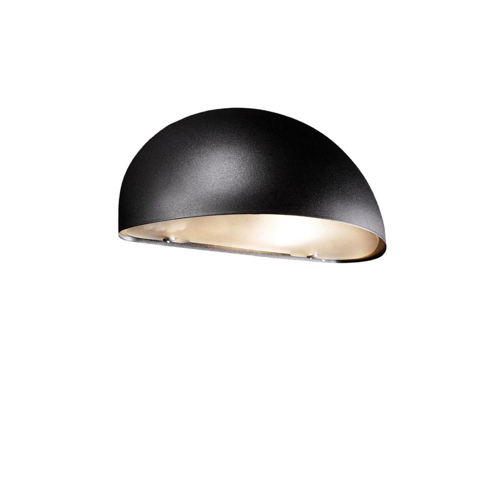 Lámpara de pared Bergen, semicircular, negro