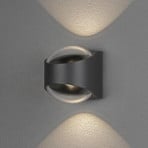 Bitonto LED outdoor wall lamp 2-bulb anthracite