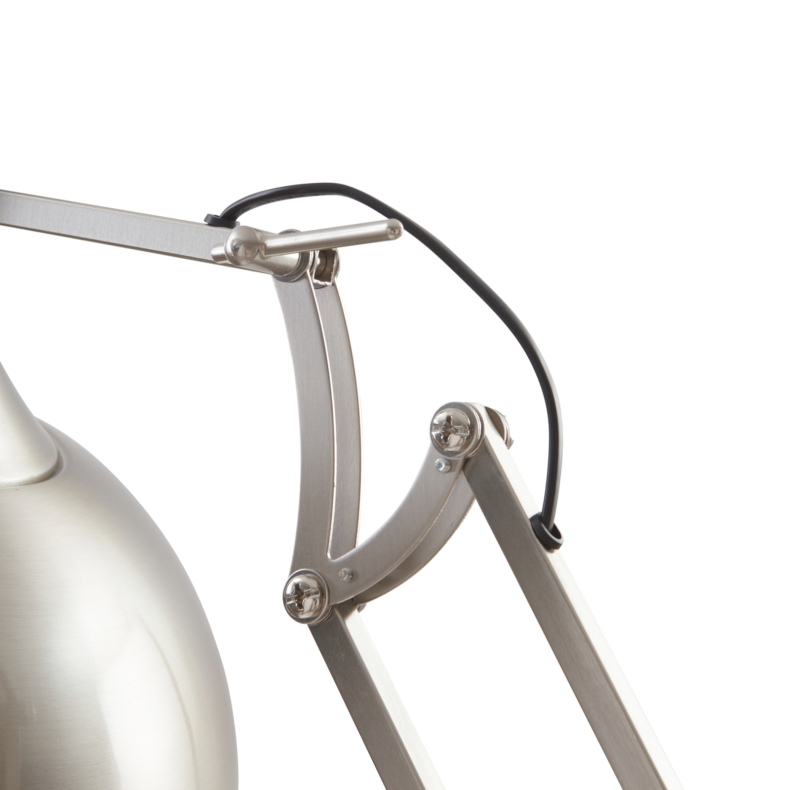 Lindby floor lamp Leia, silver, swivelling lampshade