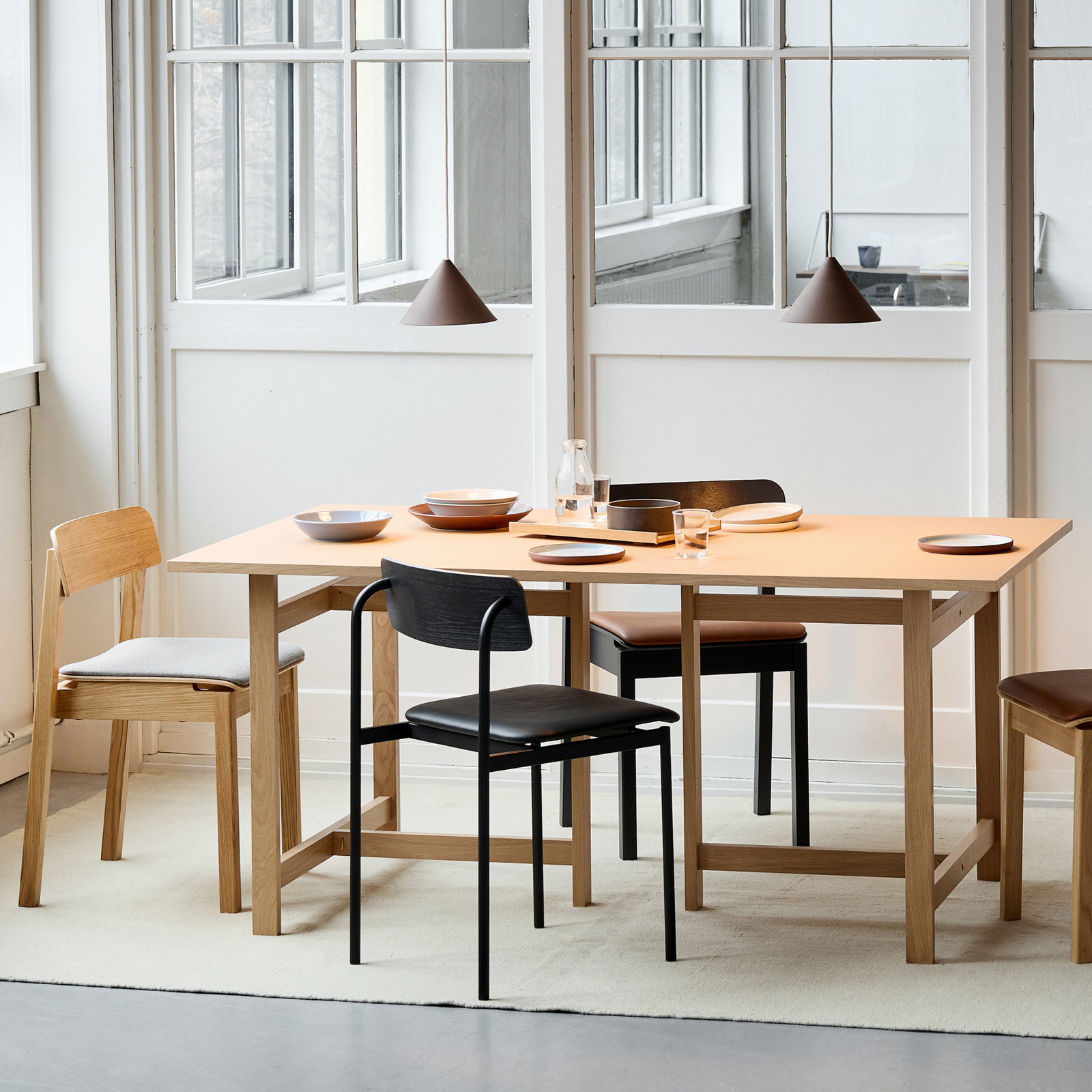 Suspension « Ceramic Cone », marron, Ø 19 cm, porcelaine, G9 - Moebe