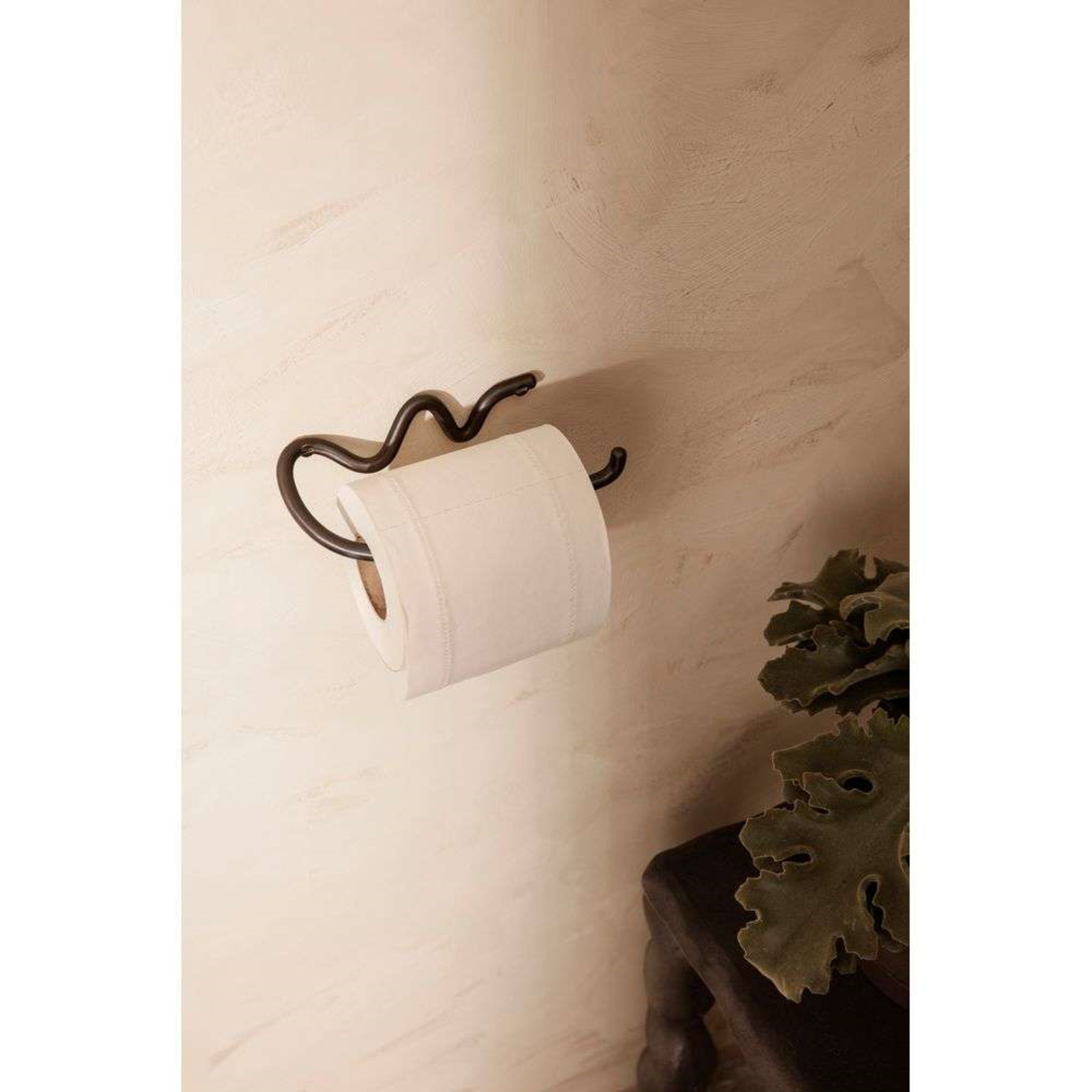 Curvature Toilet Paper Holder Black Brass - ferm LIVING