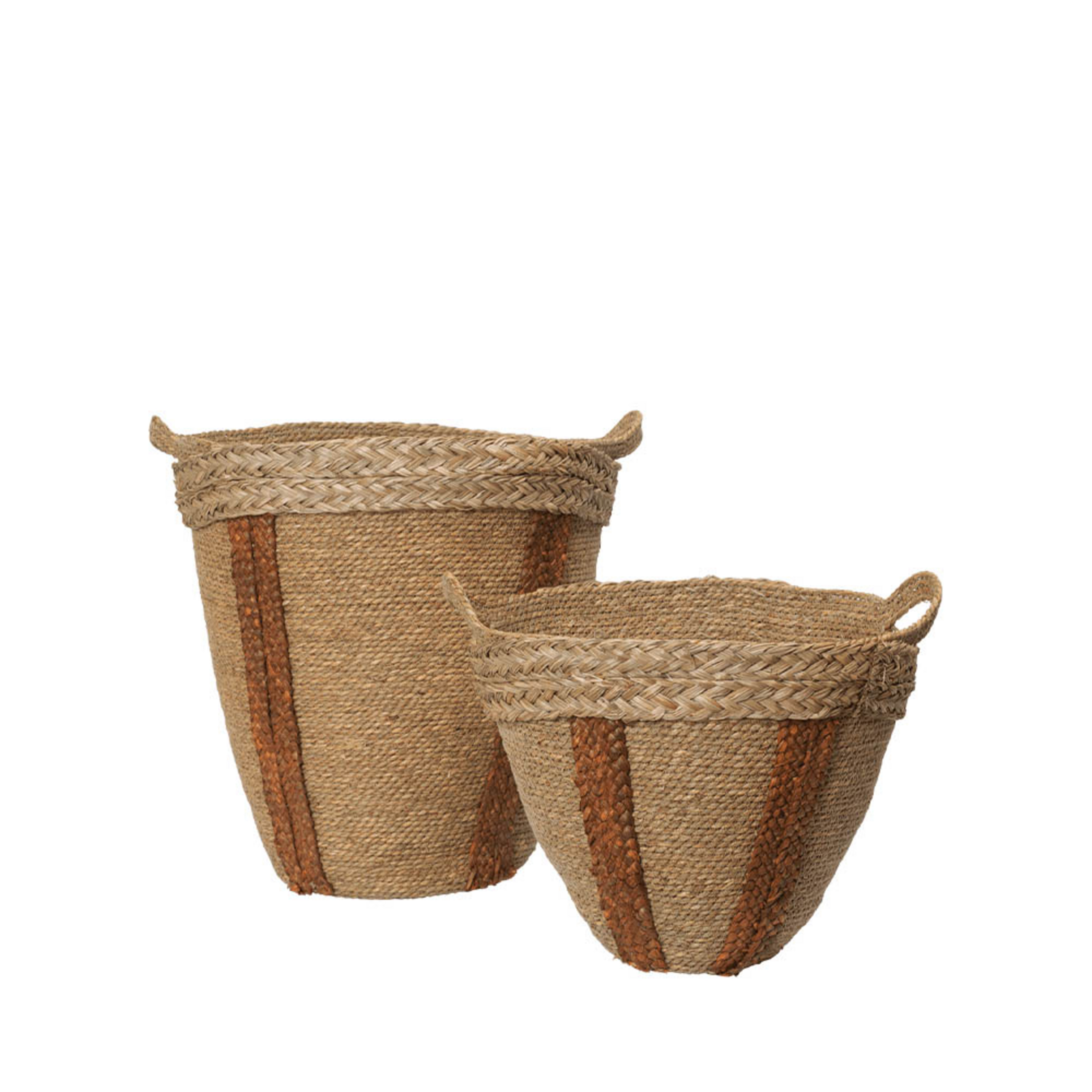 Mar Woven Basket Set of 2 Natural/Red Brown - Ferm Living