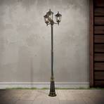 Puchberg lamp post, 3-bulb, 255 cm, white-gold