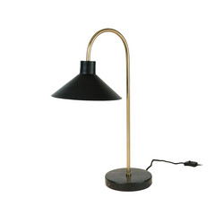 Lampada da tavolo Oktavia, nero/oro, altezza 58 cm, marmo