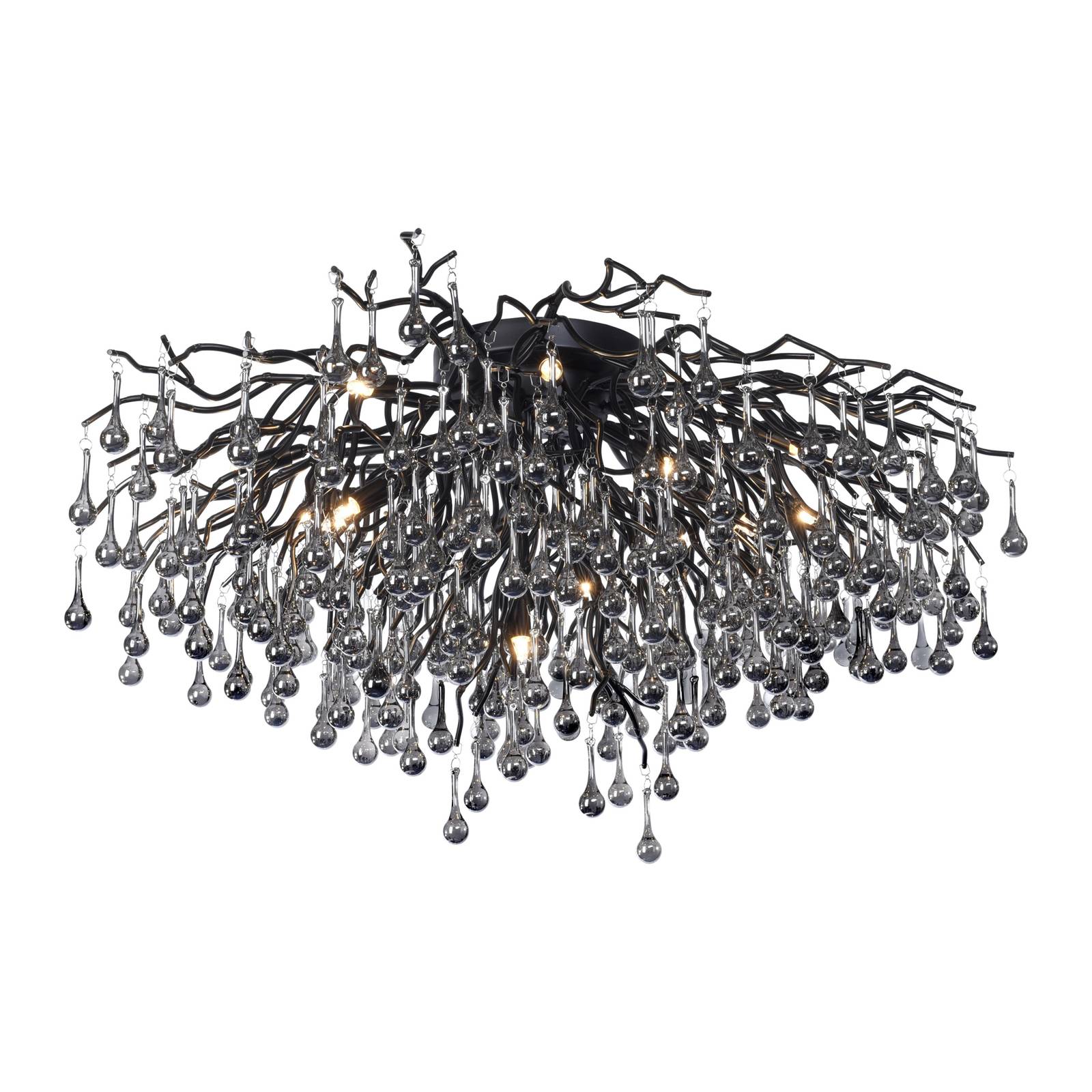 Paul Neuhaus Deckenleuchte Icicle, 14-flammig, schwarz