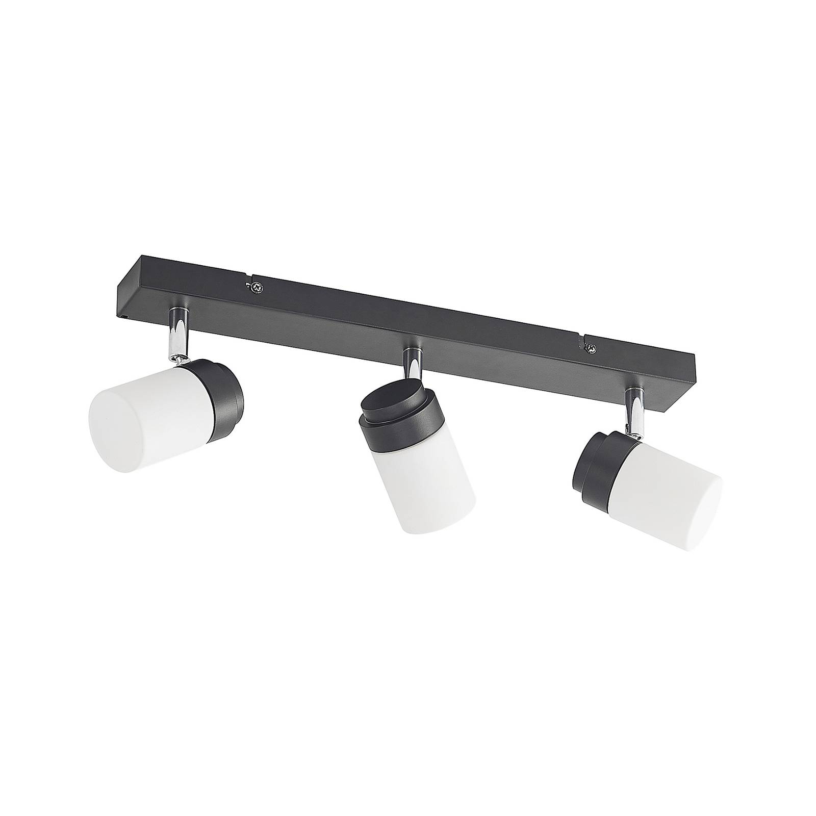 Lindby Alimari downlight, black, long, for Living / Dining Room, steel, glass, G9, 8 W, L: 40 cm, W: 5 cm, H: 11.5 cm