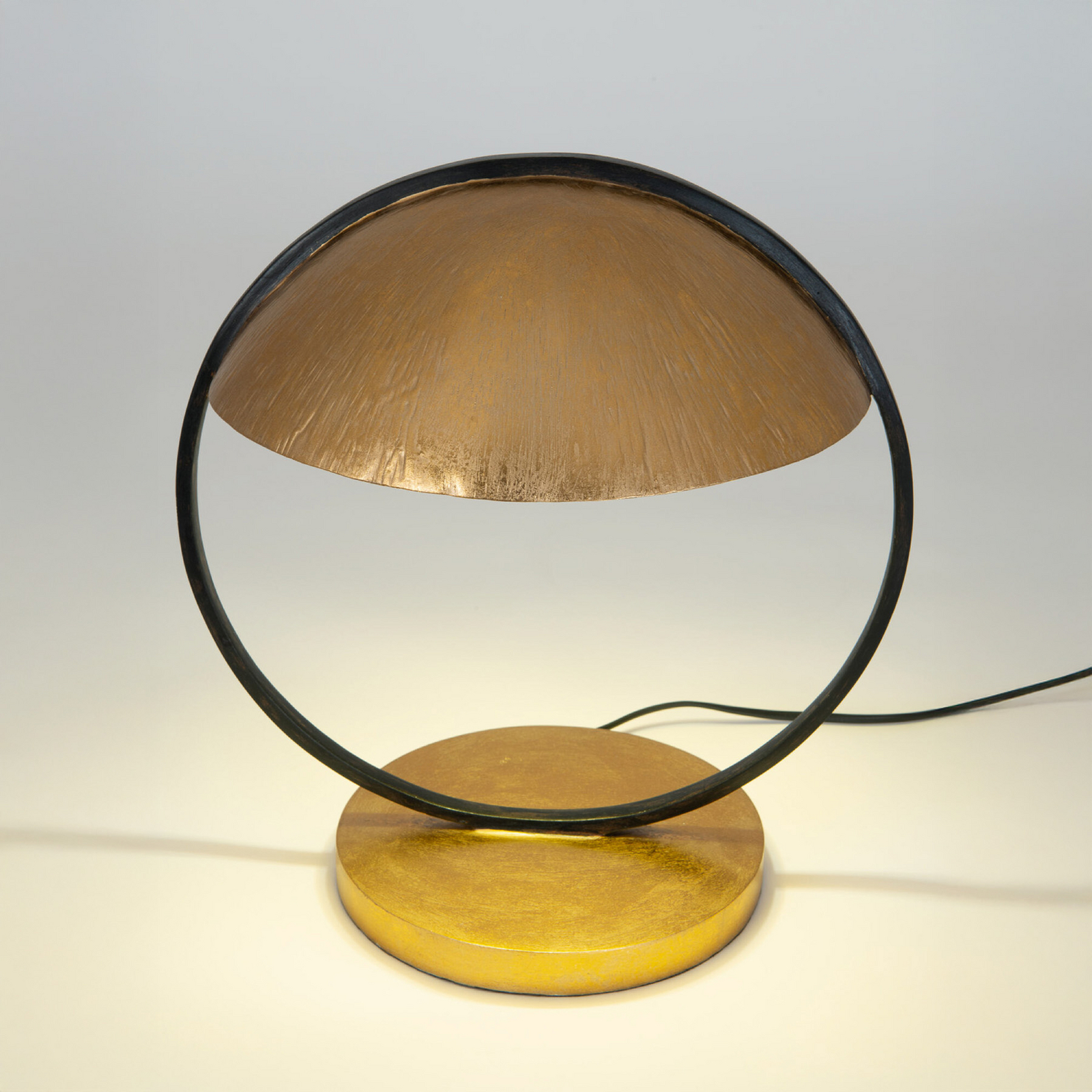 Bordlampe MEZZADORA, gull/svart, høyde 35 cm, metall, 2 x G9
