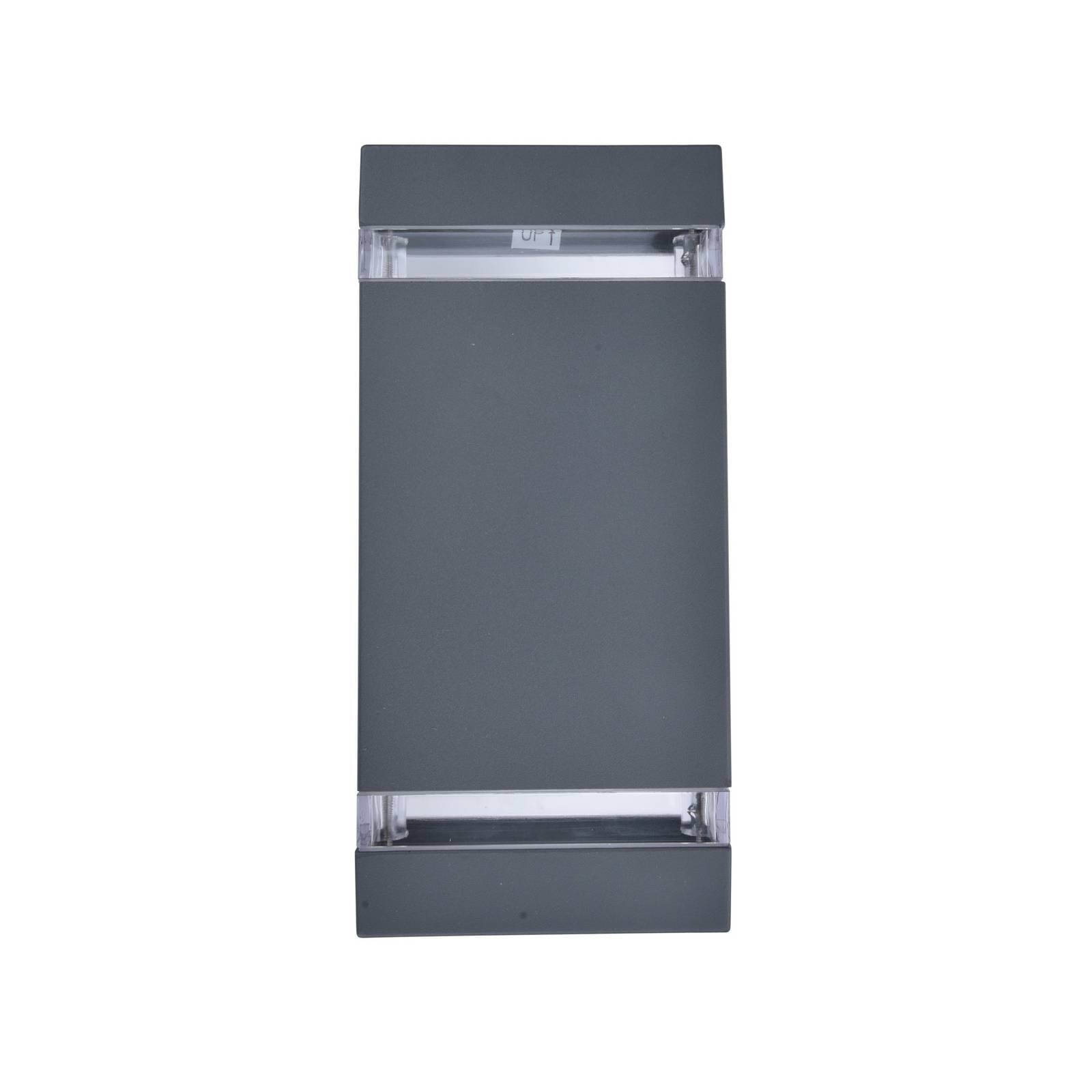 udendørs LED-væglampe FOCUS SQUARE, mørkegrå, 24 cm, IP44