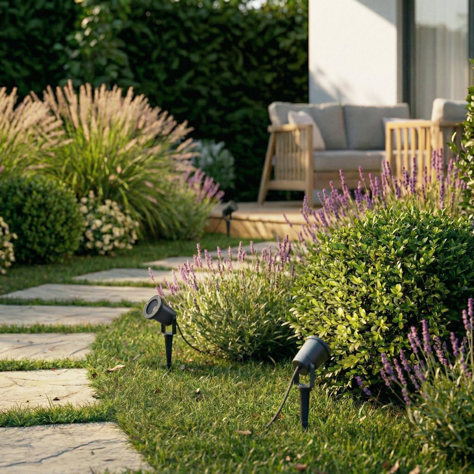 Lindby Zemní kolíky Nielas, sada 3 ks, antracitová barva, zástrčka