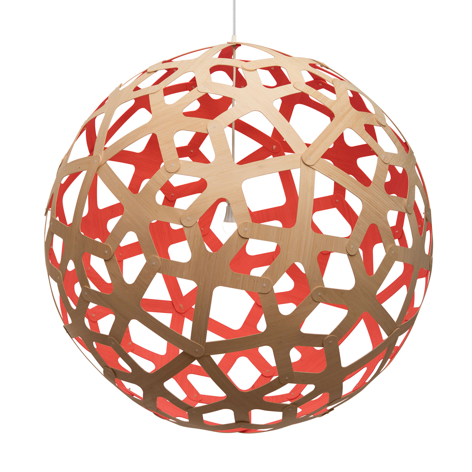 david trubridge Coral Hängelampe Ø 80cm bambus-rot