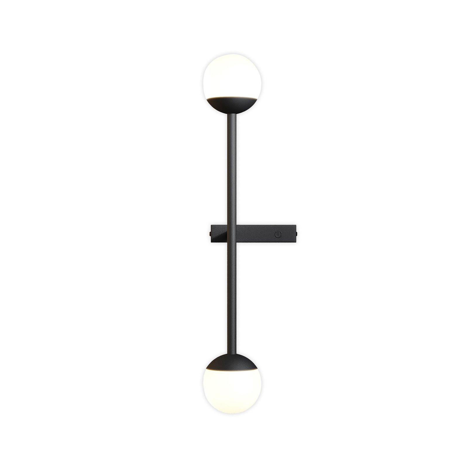 Maytoni LED wall light Touch, black, height 48 cm, dimmable