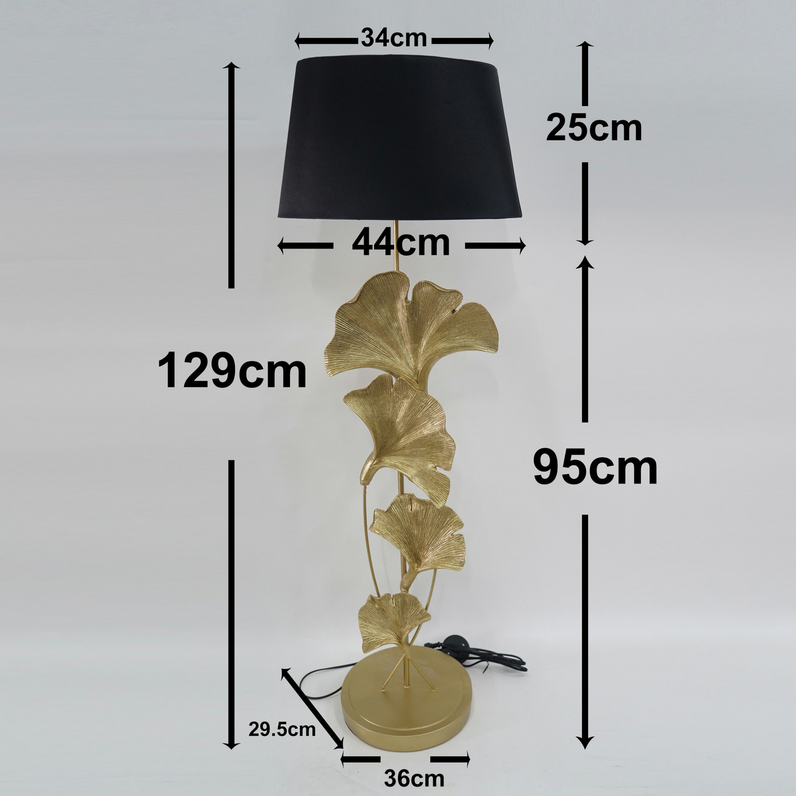 Kare põrandalamp „Ginkgo”, kuldne, linane, kõrgus 129 cm, E27 Kare põrandalamp „Ginkgo”, kuldne, linane, kõrgus 129 cm, E27